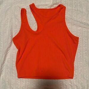 SHEIN orange cut-out cropped tank top